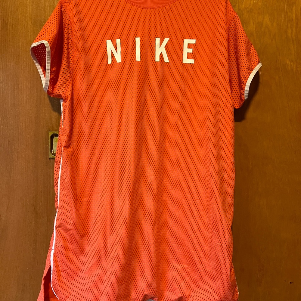 Nike Orange Mesh Dress with White Accents